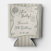 Disco Whimsical Hand Drawn Funky 30e verjaardag Blikjeskoeler (Voorkant)