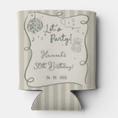 Disco Whimsical Hand Drawn Funky 30e verjaardag Blikjeskoeler (Achterkant)