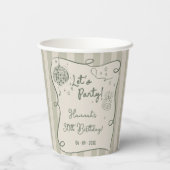 Disco Whimsical Hand Drawn Funky 30e verjaardag Papieren Bekers (Achterkant)