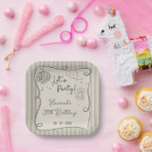 Disco Whimsical Hand Drawn Funky 30e verjaardag Papieren Bordje (Feest)