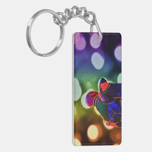 Disco Wolf Sleutelhanger (Voorkant Links)