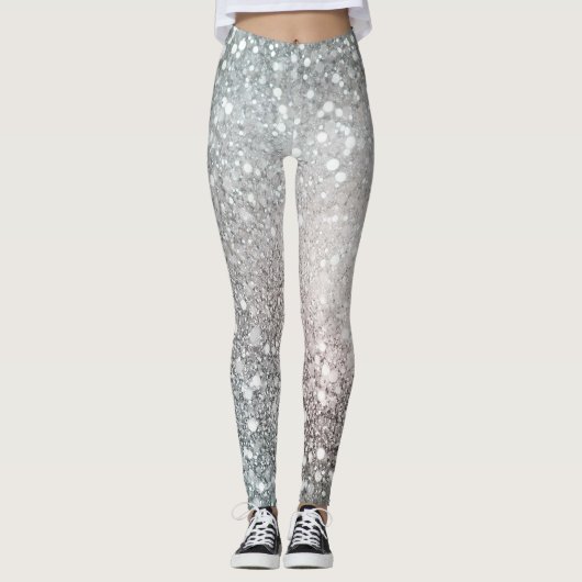 Disco Zilver Glam Leggings (Voorkant)