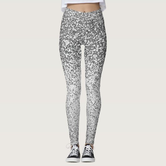 Disco Zilver Glam Leggings (Voorkant)