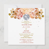 Discobal Bloemen Elegante bruiloft repetitie plein Kaart (Voorkant)