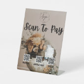 discobal | Bloemen | QR-code | Betaalteken Reclamebord Met Voetstuk (Voorkant)