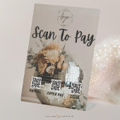 discobal | Bloemen | QR-code | Betaalteken Reclamebord Met Voetstuk