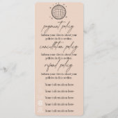 discobal | Boho Floral | Menu Prijs en beleid (Achterkant)