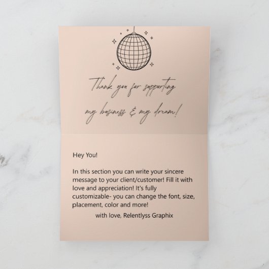 discobal | Boho Florals | esthetisch Bedankkaart (Binnen)