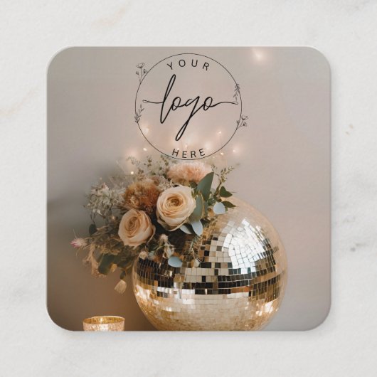 discobal | Boho Florals | esthetisch Vierkante Visitekaartje (Voorkant)