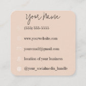 discobal | Boho Florals | esthetisch Vierkante Visitekaartje (Achterkant)