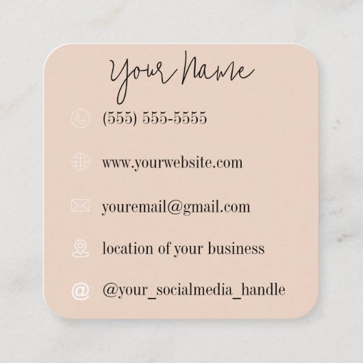 discobal | Boho Florals | esthetisch Vierkante Visitekaartje (Achterkant)