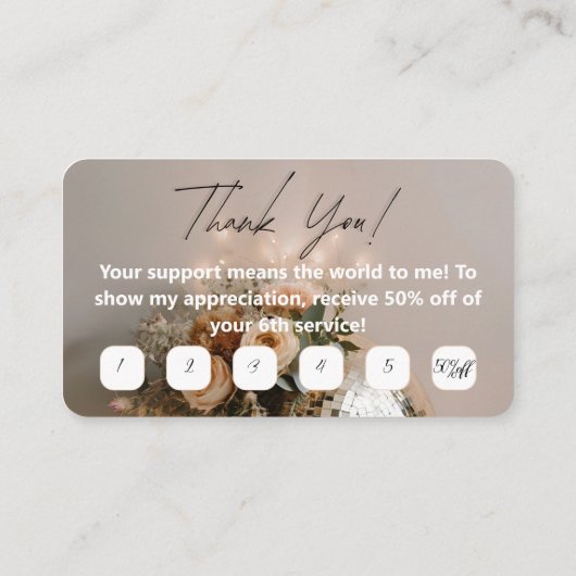 discobal | Boho Florals | loyaliteits-Kaart Visitekaartje (Achterkant)