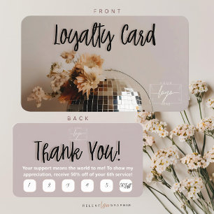 discobal Boho Flowers loyaliteits-Kaart Visitekaartje