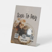 discobal | Boho Flowers | QR-code | Betaalteken Reclamebord Met Voetstuk (Voorkant)