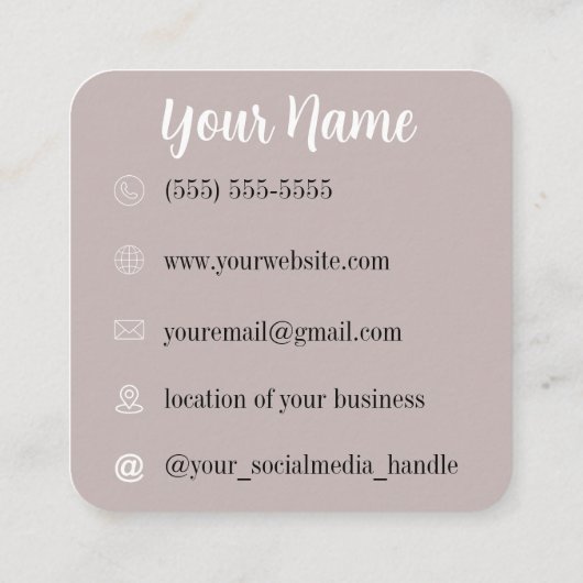 discobal | Boho Flowers Vierkante Visitekaartje (Achterkant)