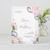 Discobal bruiloft uitnodiging Bloemen Lavendel (Staand voorkant)