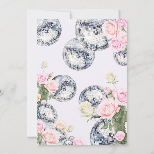 Discobal bruiloft uitnodiging Bloemen Lavendel (Achterkant)