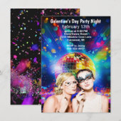 Discobal Galentine's Day Girls Party Night Kaart (Voorkant / Achterkant)
