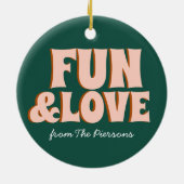 Discobal Kerst Funky Fun and Love Keramisch Ornament (Achterkant)