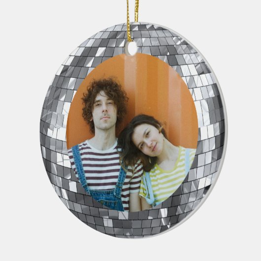 Discobal Kerst Funky Vrede en Liefde Keramisch Ornament (Links)
