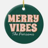 Discobal Kerst Funky Vrede en Liefde Keramisch Ornament (Achterkant)