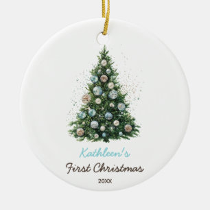 Discobal Kerstboom Baby's eerste kerst Keramisch Ornament