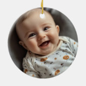 Discobal Kerstboom Baby's eerste kerst Keramisch Ornament (Achterkant)