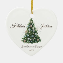 Discobal kerstboom eerste kerst verloofd keramisch ornament