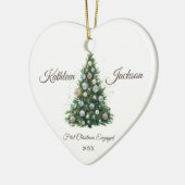 Discobal kerstboom eerste kerst verloofd keramisch ornament (Links)