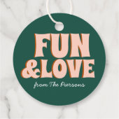 Discobal Kerstplezier en liefde Bedankjes Labels (Achterkant)