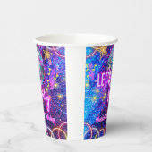 Discobal Let's Party Neon Pink Glow Girl Party Papieren Bekers (Links)