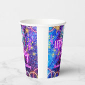 Discobal Let's Party Neon Pink Glow Girl Party Papieren Bekers (Rechts)