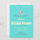 Discobal Modern blauw Vrijgezellenfeest Kaart (Voorkant)