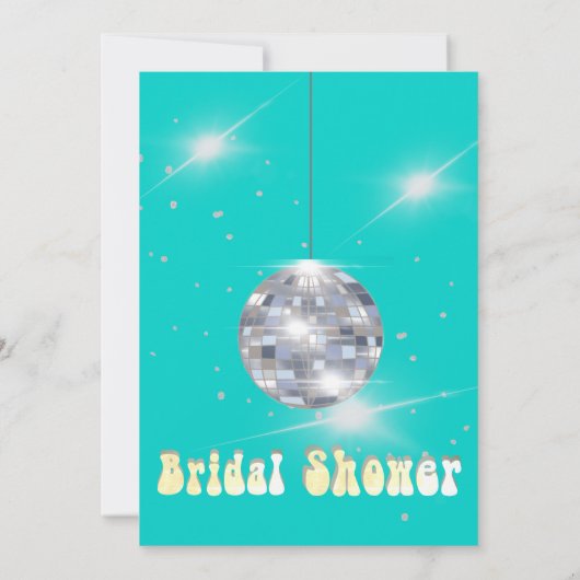 Discobal Modern blauw Vrijgezellenfeest Kaart (Achterkant)