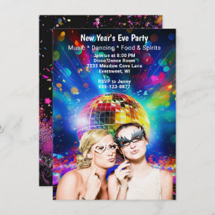 Discobal Oudejaarsavond Meisjes Feestavond Kaart
