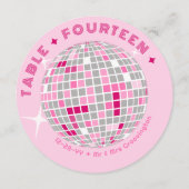 Discobal Roze Ronde Trouwtafel Nummer Kaart (Achterkant)