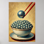 Discobal trendy kunst, eigenzinnige retro keukenmu poster (Voorkant)