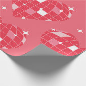 Discobal valentijn 1970 roze hart cadeaupapier (Hoek)