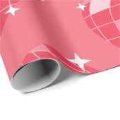 Discobal valentijn 1970 roze hart cadeaupapier (Rol Hoek)