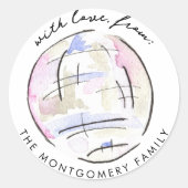 Discobal Waterverf gepersonaliseerd Ronde Sticker (Voorkant)