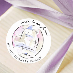 Discobal Waterverf gepersonaliseerd Ronde Sticker