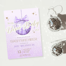 Discoball Babyshower uitnodiging