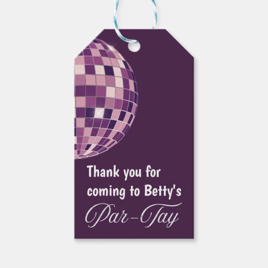 Discoball party cadeau label cadeaulabel (Voorkant)
