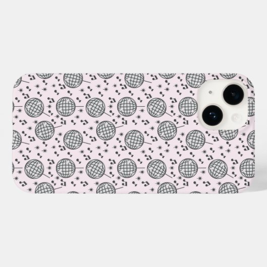 Discoballen en Muzieknoten Case-Mate iPhone Case (Achterkant (horizontaal))