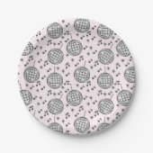 Discoballen en Muzieknoten Papieren Bordje (Voorkant)