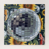 Discoballen en zonnebloemen met  bugs legpuzzel (Horizontaal)