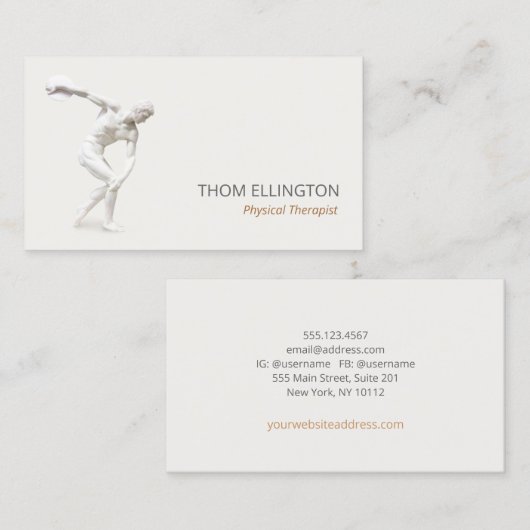 Discobolus Visitekaartje (Voorkant / Achterkant)