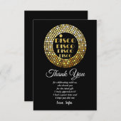 discofeest dansfeest 70er gouden discobal uitnodig kaart (Voorkant / Achterkant)