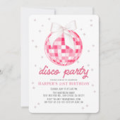 Discofeest Roze Discobal Strik 21e Verjaardag Kaart (Voorkant)