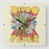 Discokoorts bij Scooby en Shaggy Vierkante Klok (Voorkant)